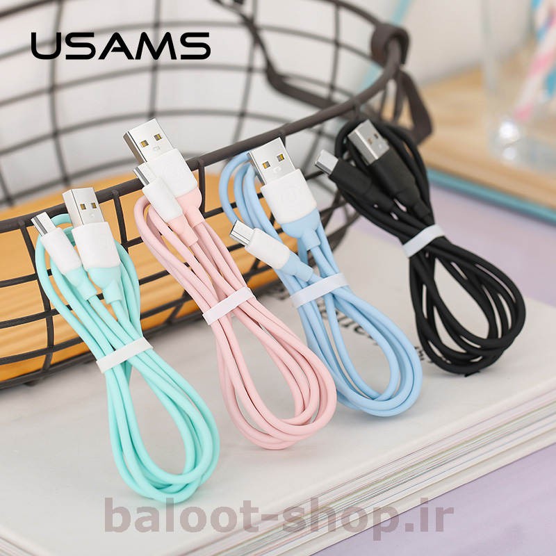 کابل شارژ و داده یوسمز مدل US-SJ246 نوع Type-C با قابلیت فست شارژ با جریان عبوری 2 آمپر و رنگهای متنوع