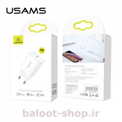 شارژر دیواری یوسمز مدل T14 دارای یک خروجی از نوع Type-C با قابلیت فست شارژینگ PD و بسته بندی مناسب