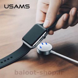 شارژر بی‌سیم رومیزی یوسمز مدل us-cc063 با خروجی 2 وات مناسب شارژ اپل واچ S1 تا S4 با امنیت و کارایی مناسب در شارژ