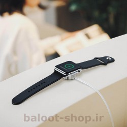 شارژر بی‌سیم رومیزی یوسمز مدل us-cc063 با خروجی 2 وات مناسب شارژ اپل واچ S1 تا S4 با امکان استفاده در هر جا